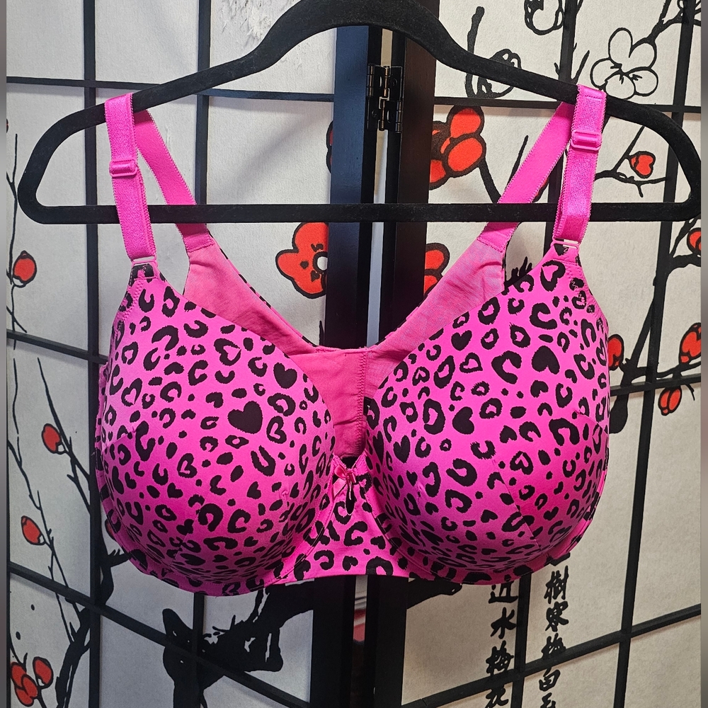 Pink Leopard Print Bra 38G